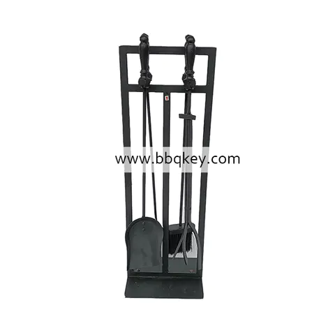 Modern Cast Wrought Iron Fireplace Fireside Accessories Surround 5PCS Fireplace Tool Set